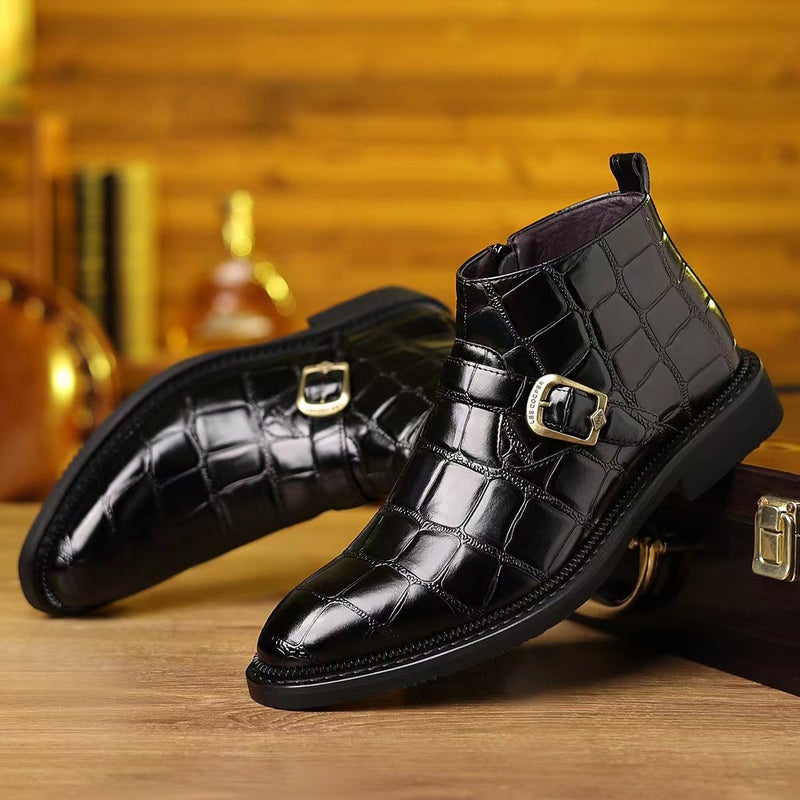Business Casual Martin Boots Men'S Fashion Joker Mid-Help Plus Size Leather Shoes Men 39-48 Size - Image 5