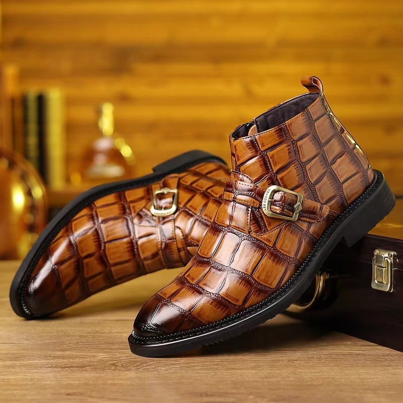 Business Casual Martin Boots Men'S Fashion Joker Mid-Help Plus Size Leather Shoes Men 39-48 Size - Image 3