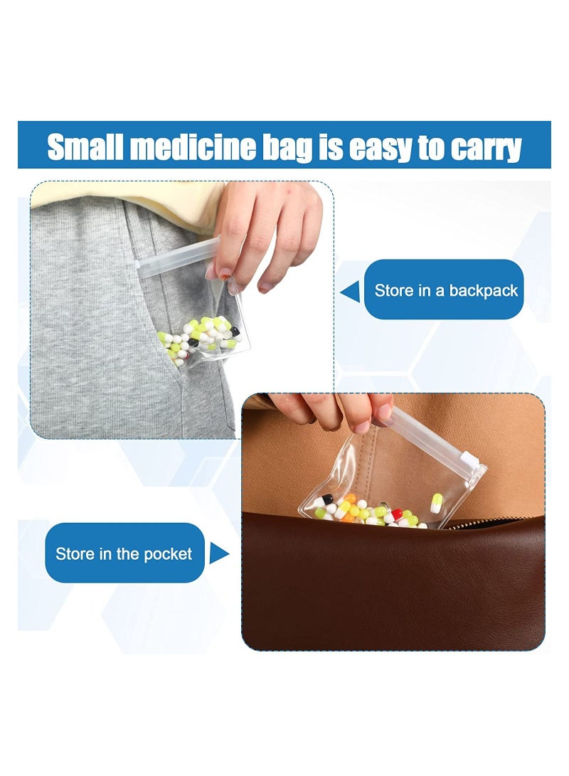 SYOSI Pill Pouch Bags, 12pcs Zippered Pill Pouch Reusable Pill Baggies Clear Plastic Pill Bags Self Sealing Travel Medicine Organizer Storage with Slide Lock for Cod Liver Oil, Pills, and Small Items - Image 4
