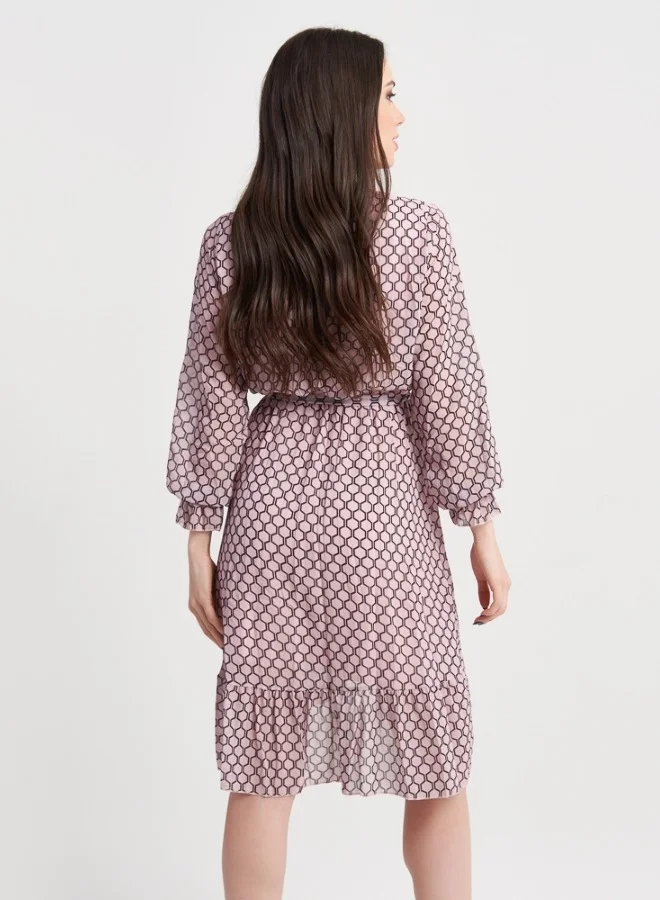 ZABAIONE Women's Pink Polka Dot Wrap Dress