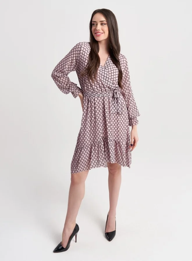 ZABAIONE Women's Pink Polka Dot Wrap Dress