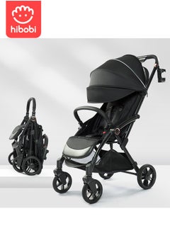 hibobi Hibobi Luxury Auto-Folding Lightweight Travel Stroller – Cabin-Approved｜Removable & Machine-Washable｜Multi-Position Recline｜Shock Absorption System｜Puncture-Proof PU Wheels｜For Ages 0–4｜Supports up to 60kg  - Image 2