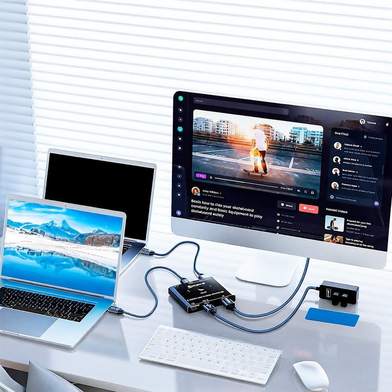 KVM switch, audio extractor separator, shared high-definition monitor, HD switch, 2 in 1 out, 4K@60Hz HD to HD, optical SPDIF - Image 5