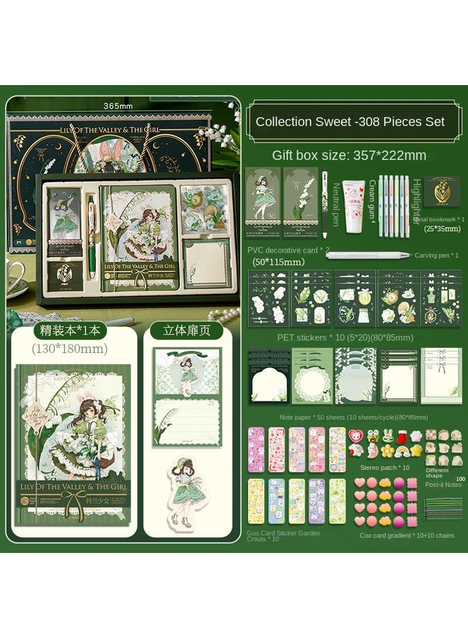 Bluejw Hand Account Suit Notebook Primary School Student Hand Account Gift Box Suit High-value Girl Hand Account Gift Box - Image 1