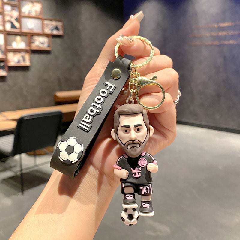 Cristiano Ronaldo & Messi Keychain - World Cup Star Jersey Figurine for Fans