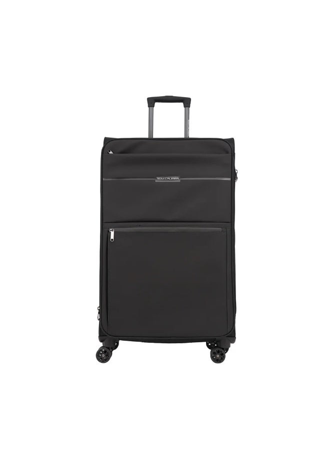 TOM CRUISER Legacy 24 Inch Soft Luggage Trolley – Black, 600D PU Leather, TSA Lock, Silent Wheels - Image 1