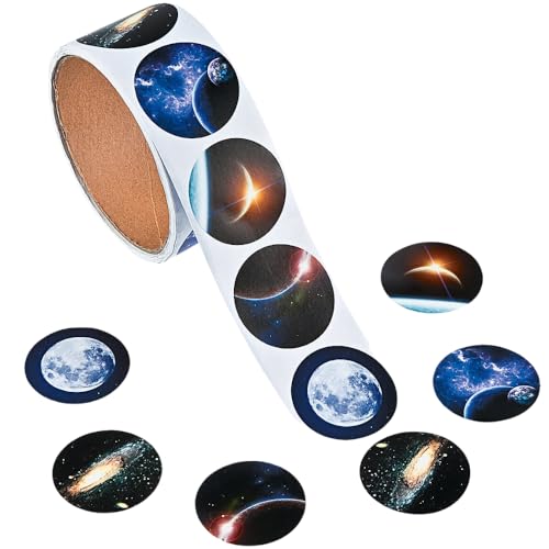 Fun Express Realistic Photo Space Roll Stickers Stationery VBS Vacation Bible School SuppliesDecor 100 Pieces - Image 1