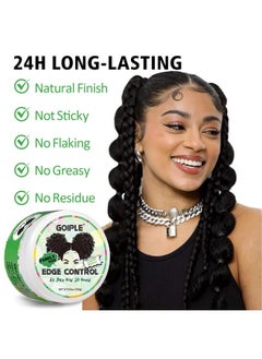 Goiple 8.8 Oz Edge Control Wax For Women Strong Hold Non-Greasy Edge Control Smoother Edge Wax Styling Fixer Edge Control For Black Hair No Flaking, White Residue, Shine And Smooth (Sweet Melon) 