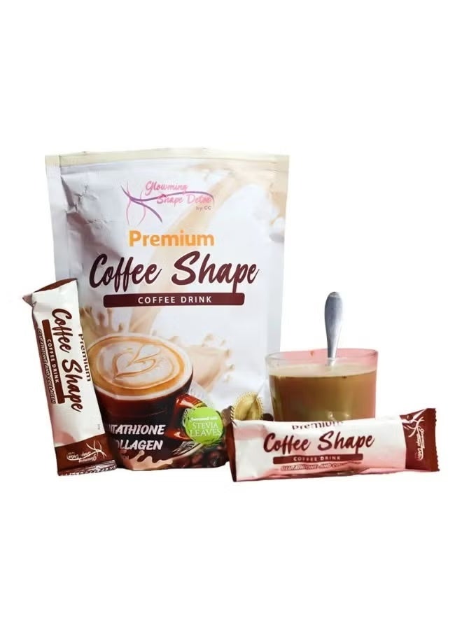 Cc Premium coffee-shaped glow detox drink with glutathione and collagen, 10 sachets x 20g