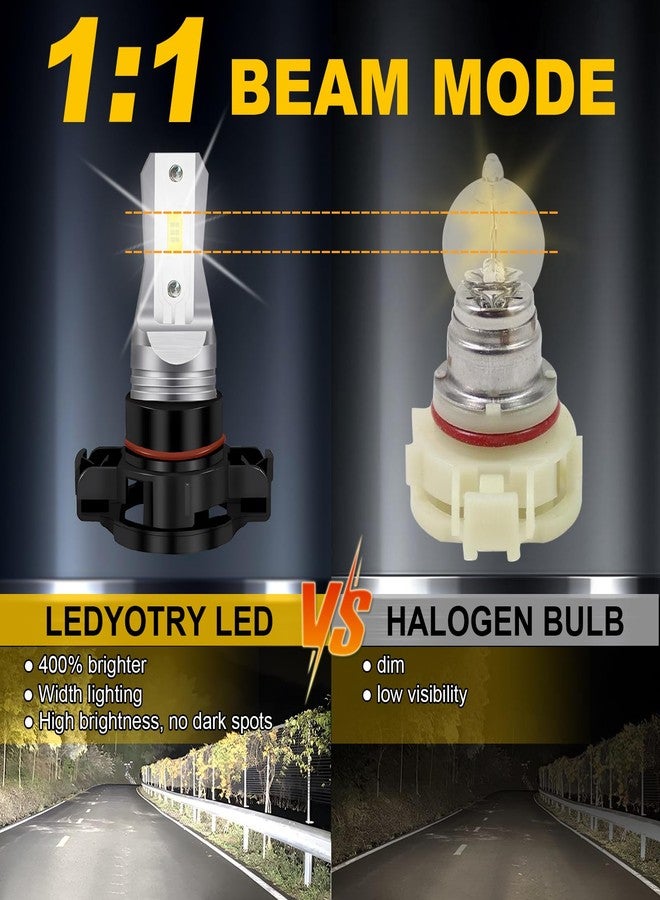 مصابيح ضباب LED من نوع LEDYOTRY H11/H8 أو مصابيح نهارية، 4000 لومن، إضاءة فائقة السطوع 6000 كلفن، ضوء ضباب H16 للسيارات والشاحنات وسيارات الدفع الرباعي، بدون قطبية، سهلة التركيب والتوصيل (عبوة من قطعتين) - Image 3