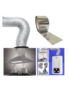 Shams A hobby or chimney that expands to 5 meters and a diameter of 5 inches (12.55 cm) of thermally expandable aluminum for the kitchen hood, gas heater and air conditioner + a special thermal paste roll of 23 yards + a hobby hood with a button to control the opening and closing  - Image 2