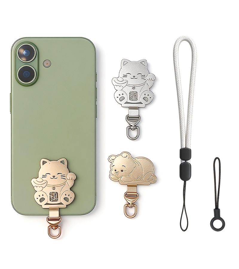 Rose Golden Stainless Steel Phone Lanyard With Anti Loss Clip And Cord - Image 1
