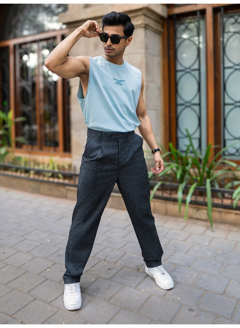 Maniac  Maniac Solid Black Woven Fabric Korean Fit Trouser for Men | Best Price UAE
