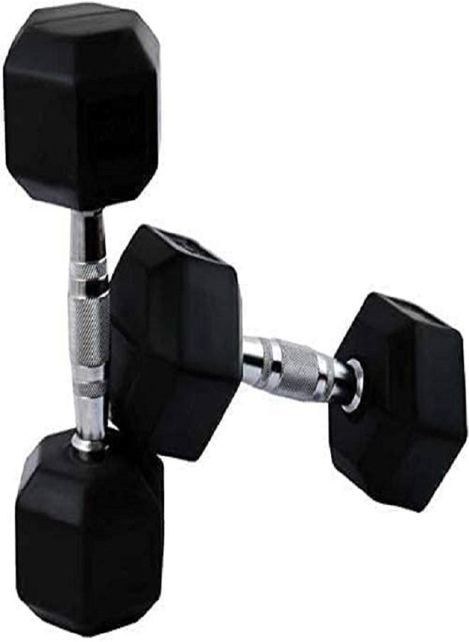 ULTIMAX Rubber Encased Dumbbell Set Hex Solid Iron Dumbbells - 4KG x 2  - Image 2
