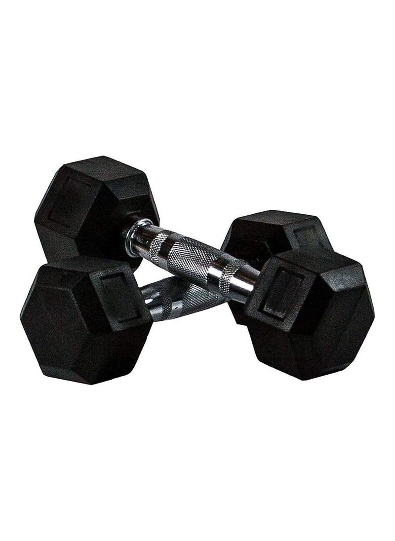ULTIMAX Rubber Encased Dumbbell Set Hex Solid Iron Dumbbells - 4KG x 2  - Image 1