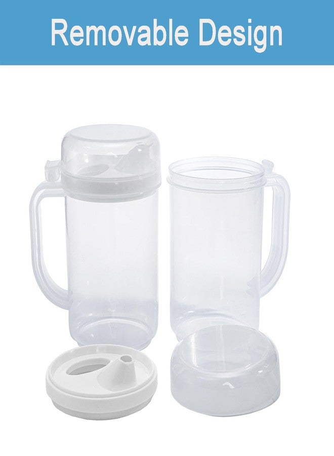 Frcctre 6 Pack Early Learning Easy Pour Plastic Mini Pitchers, 22 Oz Clear Small Plastic Jugs Easy Pour Bottles with Lid and Handle for Water Milk Juice Classroom Nursery Home - Image 4