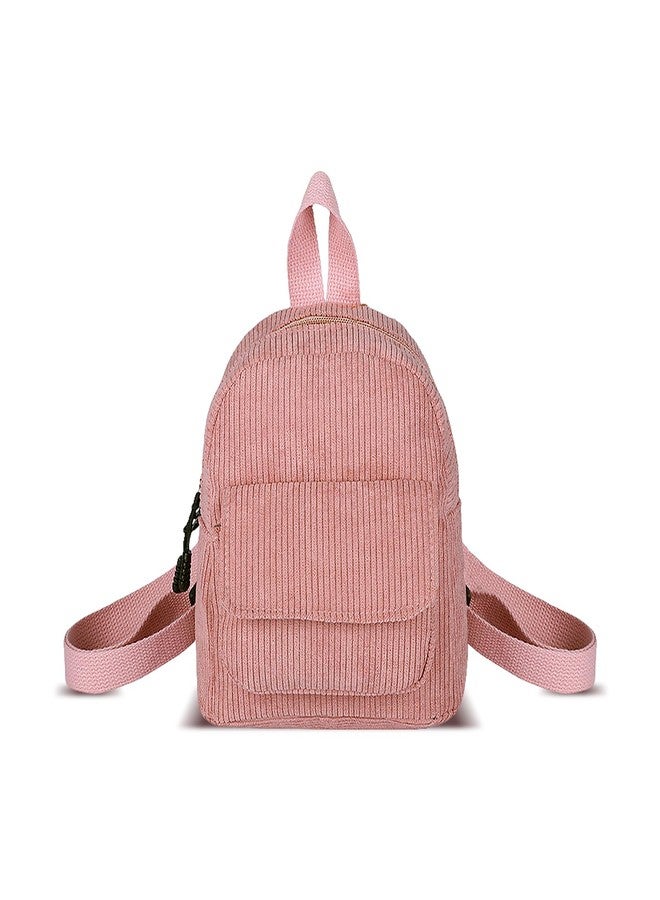 WisePoint Small Backpack Purse, Corduroy Mini BackpackPurse for Women, Fashion Small Backpacks Women Backpack Purse (rose) - Image 1