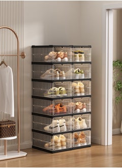 ARNOTEC Shoe Storage Organizer, Clear Installation-free Foldable Stackable Shoe Box Pack Shoe Rack, Portable Cabinet Rack (Transparent 6 Pack)  - Image 4