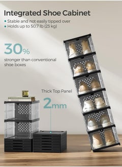 Shoe Storage Organizer, Clear Installation-free Foldable Stackable Shoe Box Pack Shoe Rack, Portable Cabinet Rack (Transparent 6 Pack) - pzsku/Z3C253ED181CD51188E74Z/45/_/1726214013/ee7daf3b-540a-4512-a049-22b5075f4311