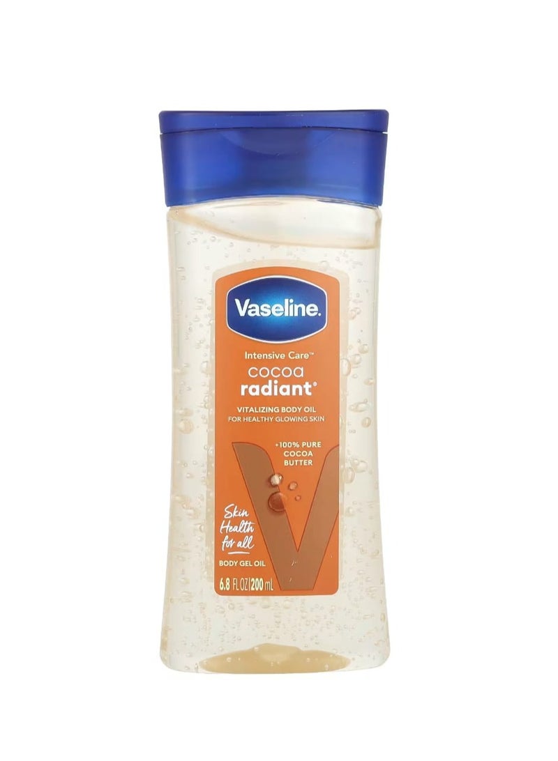 فازلين زيت الجسم المنعش والمشرق بالكاكاو للعناية المركزة 6.8 أونصة سائلة (200 مل) - Image 1