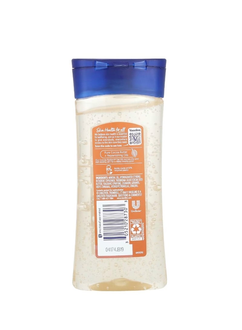 فازلين زيت الجسم المنعش والمشرق بالكاكاو للعناية المركزة 6.8 أونصة سائلة (200 مل) - Image 2