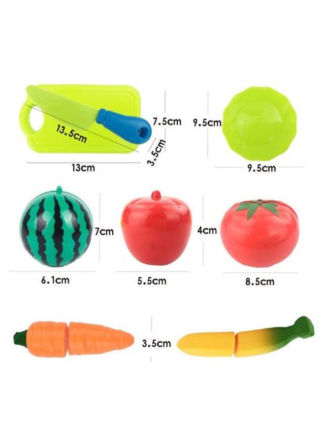 طقم ألعاب المطبخ للأطفال مكون من 16 قطعة بلاستيكية للخضار والفواكه - Image 2