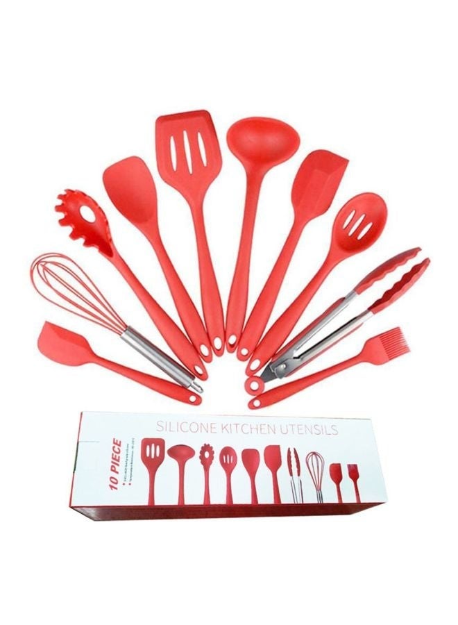 بلومنغ تايم 10 قطع مجموعة أواني المطبخ ، سيليكون مقاومة للحرارة أواني المطبخ الطبخ أداة ملقط الخبز أداة مغرفة أداة - Image 2