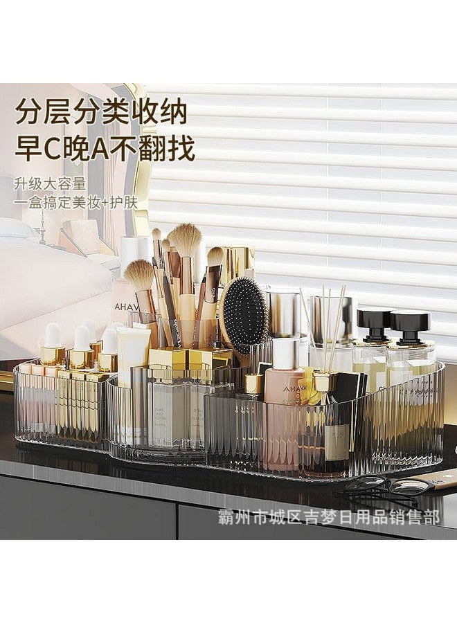 Azelf Cosmetic storage box desktop acrylic transparent large-capacity box compartment lipstick dormitory makeup brush rack Elegance look - Image 5