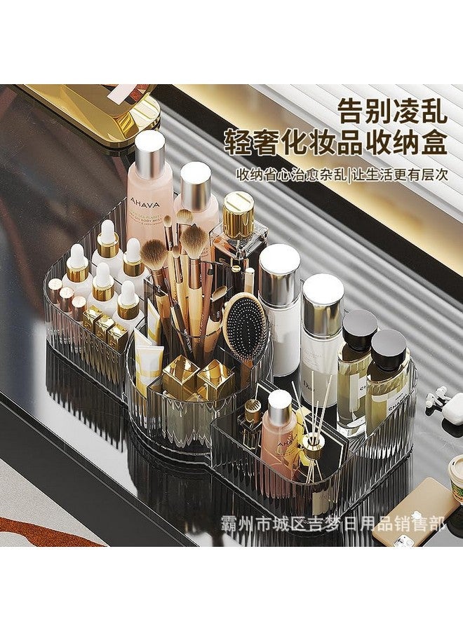 Azelf Cosmetic storage box desktop acrylic transparent large-capacity box compartment lipstick dormitory makeup brush rack Elegance look - Image 3