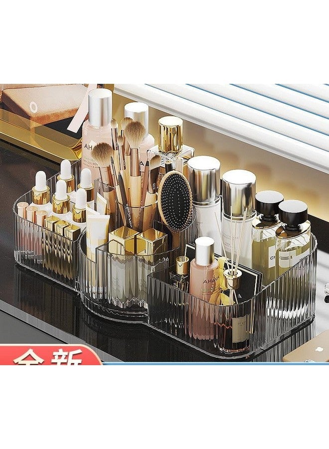 Azelf Cosmetic storage box desktop acrylic transparent large-capacity box compartment lipstick dormitory makeup brush rack Elegance look - Image 2
