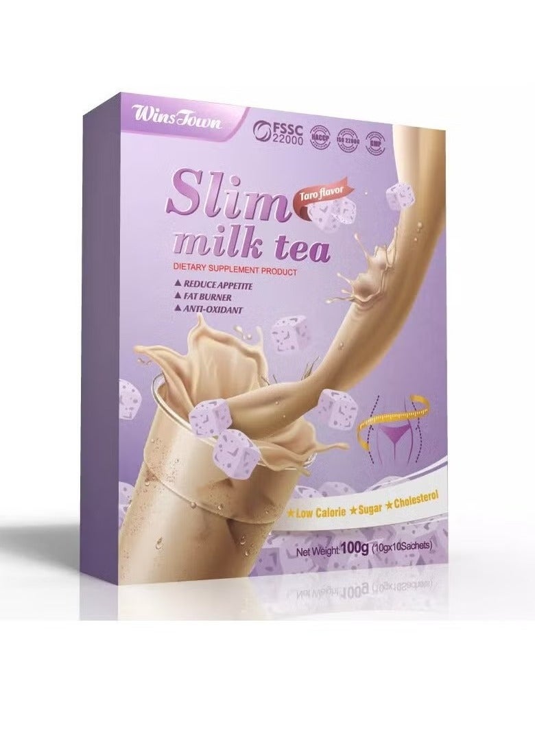 Wins Town Slim Milk Tea for Weight Loss – Taro Flavor, Fat Burning, Appetite Suppressant, Natural and Safe Diet Shake Supplement  - Image 4