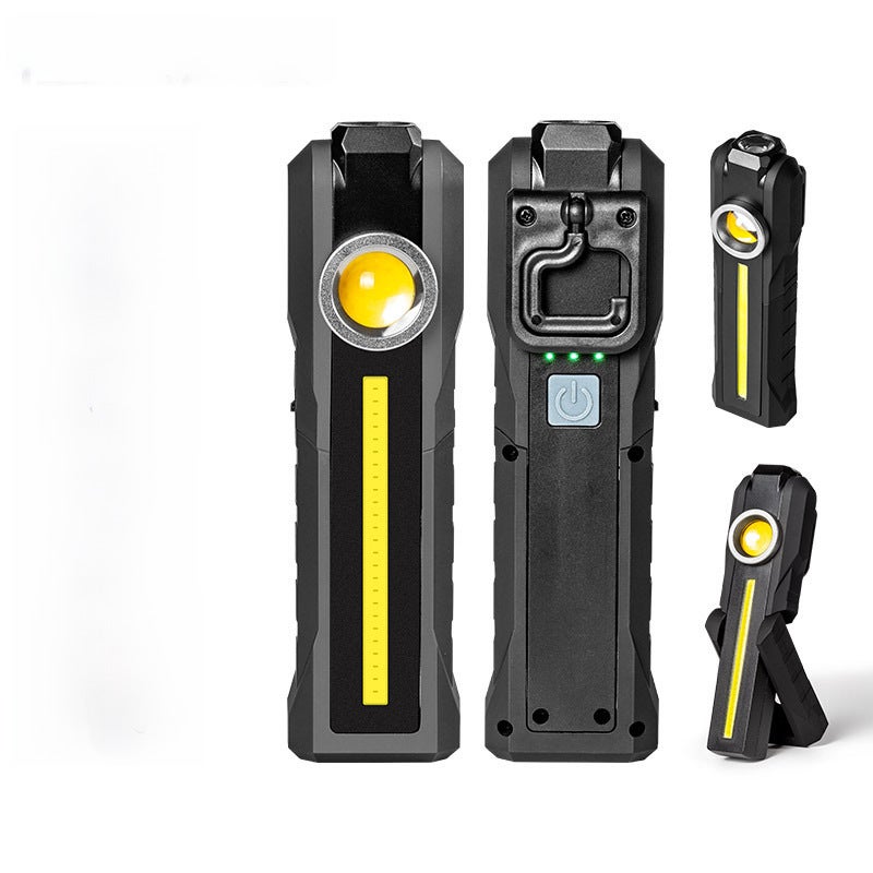 Cross-border car repair work light USB charging strong magnet emergency light repair light outdoor strong light utility (Warm White) Round COB Work Light Type 1902 