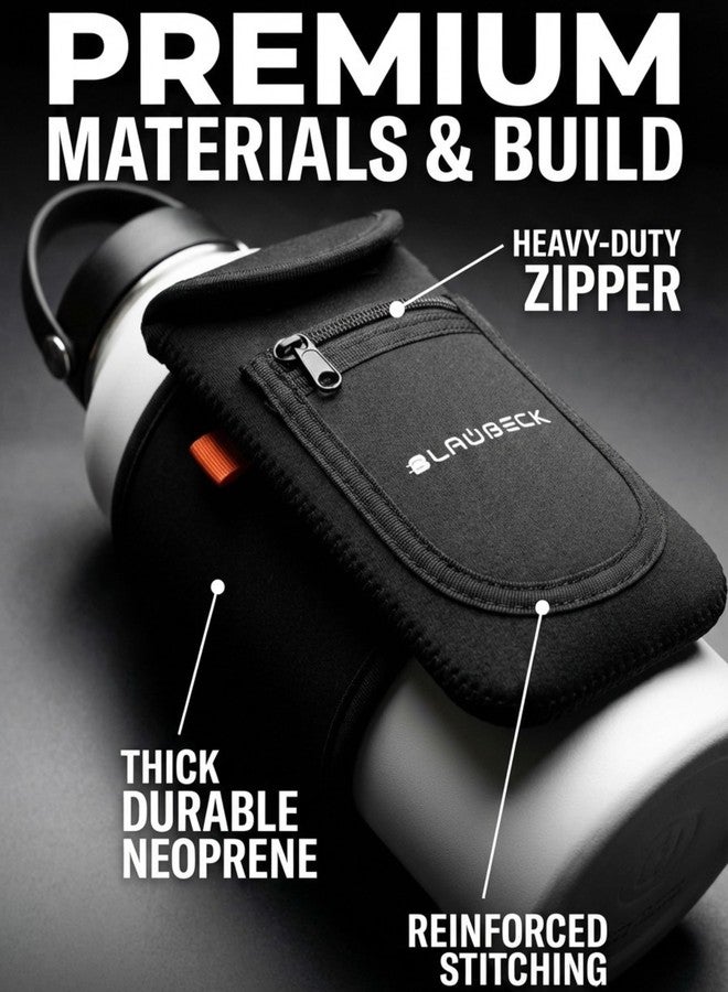 BLAUBECK Magnetic Water Bottle Sleeve with Dual Pockets - Phone Holder, 4 Magnets - Image 4