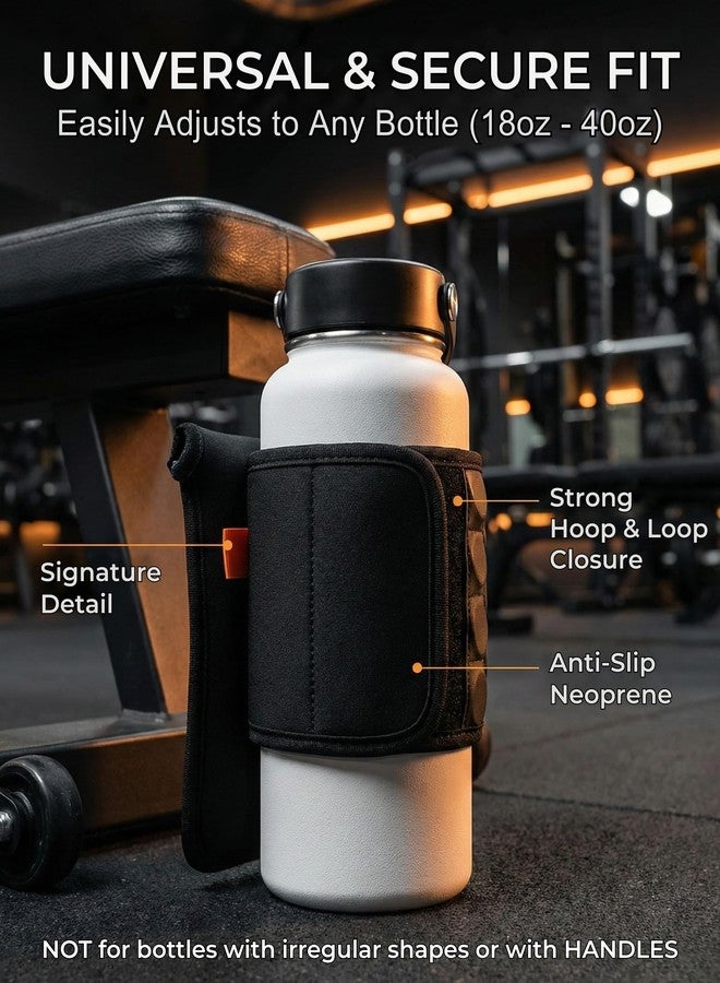 BLAUBECK Magnetic Water Bottle Sleeve with Dual Pockets - Phone Holder, 4 Magnets - Image 2