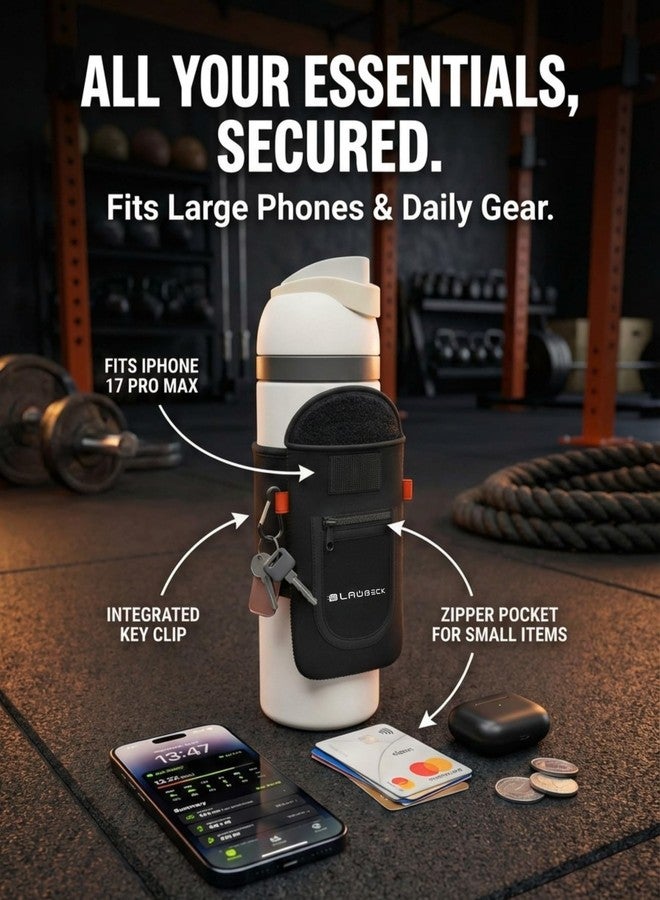 BLAUBECK Magnetic Water Bottle Sleeve with Dual Pockets - Phone Holder, 4 Magnets - Image 5