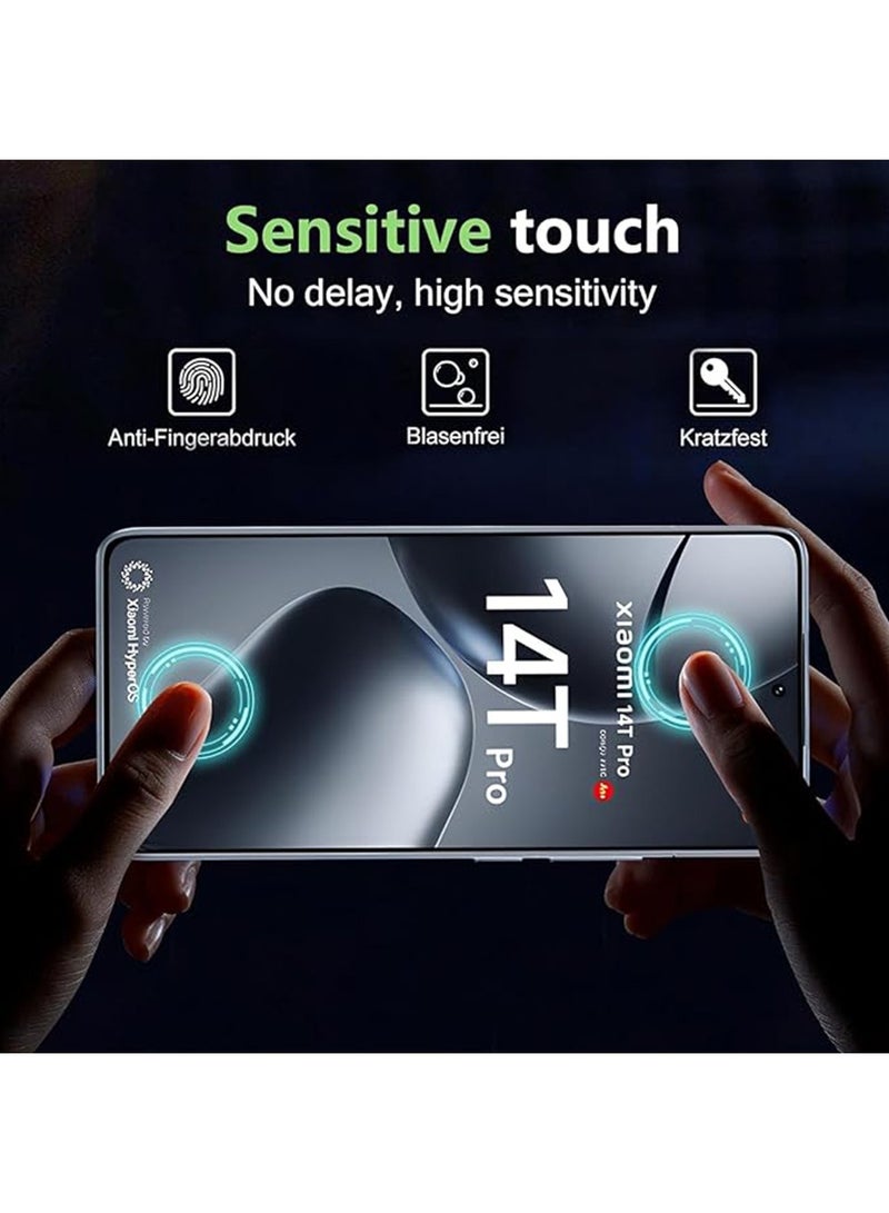 2Pcs Screen Protector for Xiaomi 14T Pro,Tempered Glass HD 9H Hardness Screen Protector Film Tempered Glass Film for Xiaomi 14T Pro - Image 3