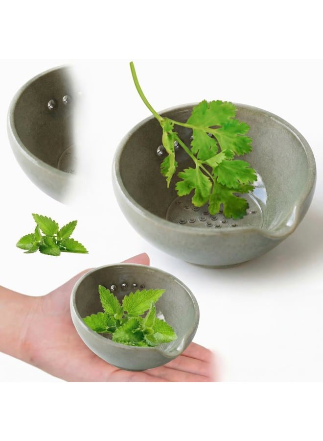 FoldTier Herb Stripper Bowl with Grater - Resin Herb Stripper Tool with 5 Hole Sizes – Efficient Peeling Kitchen Tools Supplies for Salads & Cooking Peeling off the Leafy Assembly - Image 1