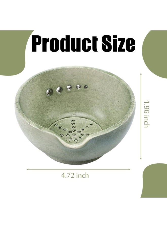 FoldTier Herb Stripper Bowl with Grater - Resin Herb Stripper Tool with 5 Hole Sizes – Efficient Peeling Kitchen Tools Supplies for Salads & Cooking Peeling off the Leafy Assembly - Image 5