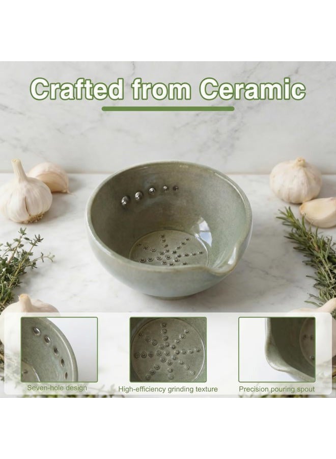 FoldTier Herb Stripper Bowl with Grater - Resin Herb Stripper Tool with 5 Hole Sizes – Efficient Peeling Kitchen Tools Supplies for Salads & Cooking Peeling off the Leafy Assembly - Image 2