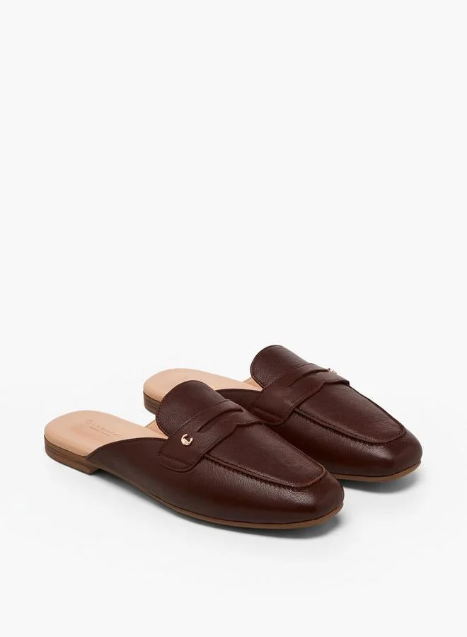 لو كونفورت Women Leather Slip-On Mules