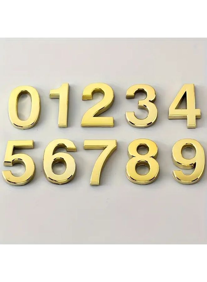 3D Mailbox Numbers House Number Decals Electroplated Adhesive Plates Style 7 - Image 1