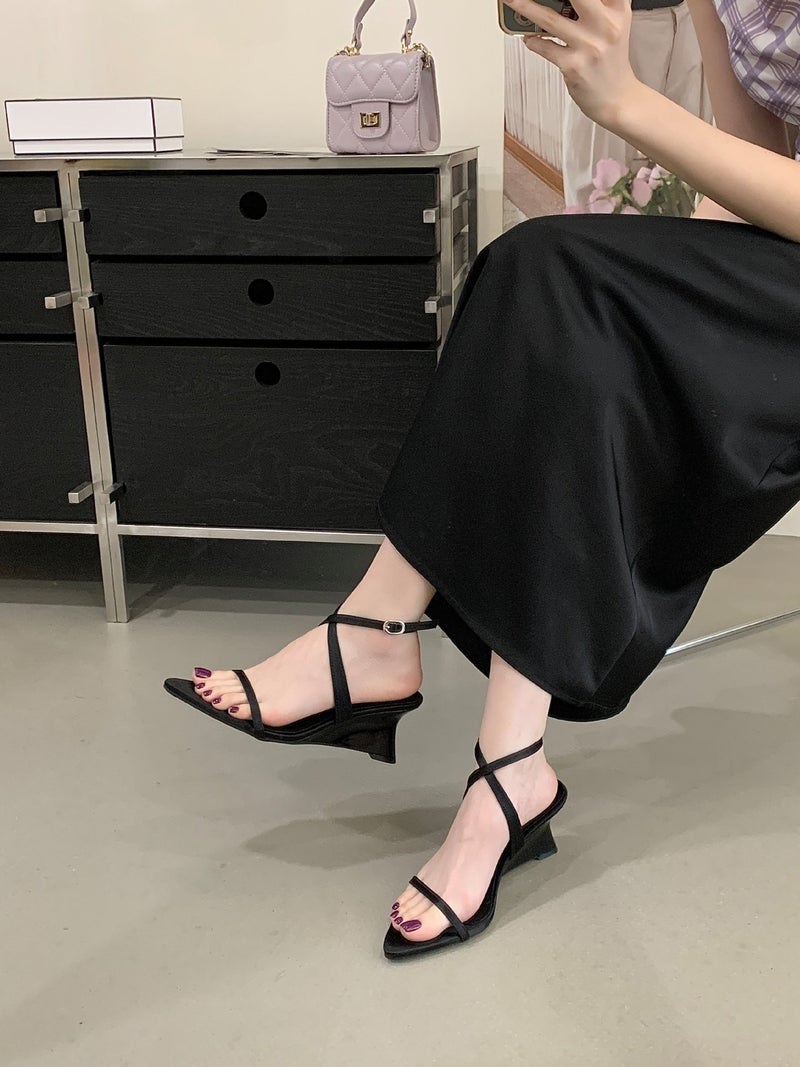 Women's Wedge Pointed Toe Sandals - Image 2