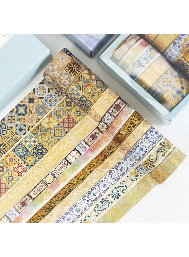 HASTHIP® 10 Roll Vintage Washi Tape Vintage Pattern Washi Tape Set Aesthetic Decorative Tape Perfect for Bullet Journal, Scrapbook,Junk Journal,Albums, Scrapbook | 10 x 9.3 x 4.1 cm - Image 2