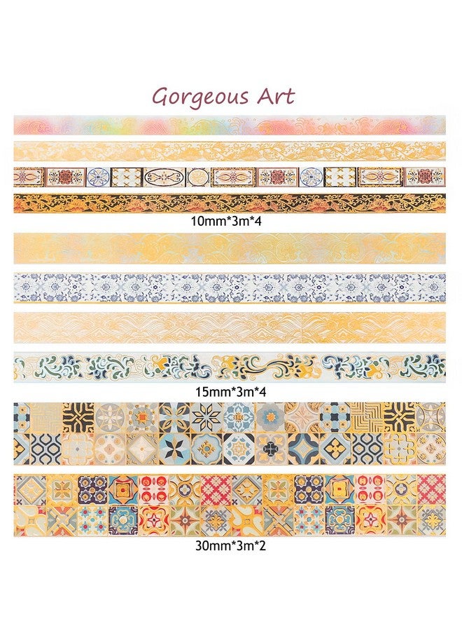 HASTHIP® 10 Roll Vintage Washi Tape Vintage Pattern Washi Tape Set Aesthetic Decorative Tape Perfect for Bullet Journal, Scrapbook,Junk Journal,Albums, Scrapbook | 10 x 9.3 x 4.1 cm - Image 5