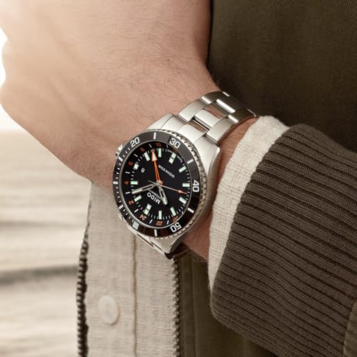 MIDO Ocean Star GMT - Swiss Automatic Watch for Men - 44mm Stainless Steel Case with Black Ceramic Rotating Bezel - Black Dial - Stainless Steel Bracelet - M0266291105101 - Image 2