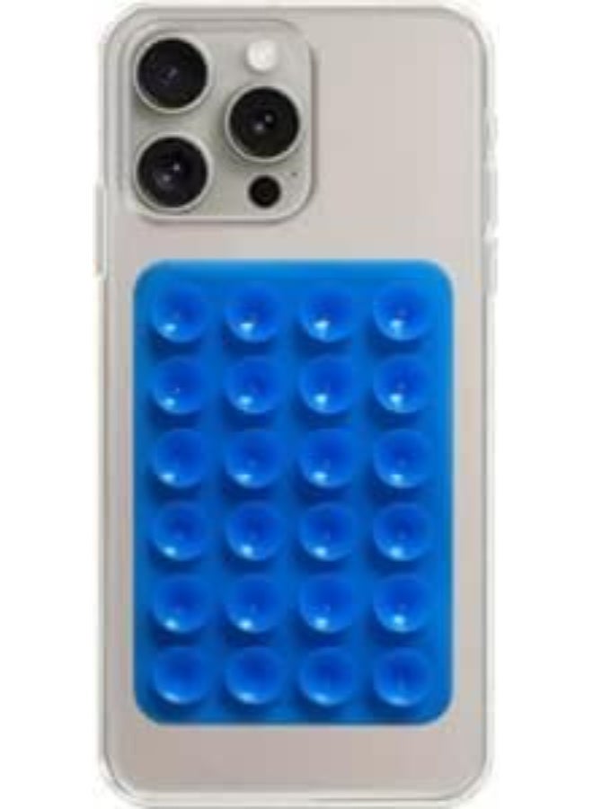 AMALYX Suction Phone Case Mount, Silicon Adhesive Phone Accessory for iPhone and Android, Hands-Free Fidget Toy Mirror Shower Phone Holder, Tiktok Videos and Selfies (Dark Blue) - Image 1