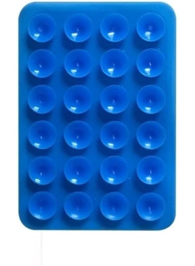 AMALYX Suction Phone Case Mount, Silicon Adhesive Phone Accessory for iPhone and Android, Hands-Free Fidget Toy Mirror Shower Phone Holder, Tiktok Videos and Selfies (Dark Blue) - Image 2