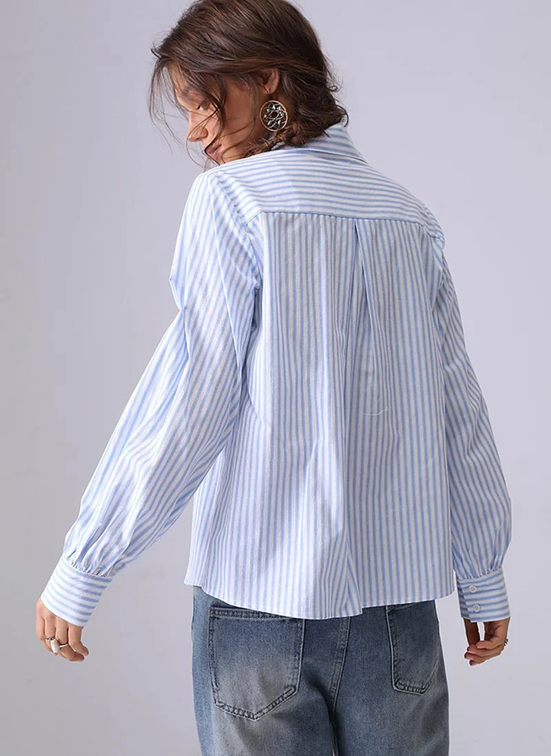 YUNIQEE Light Blue Spread Collar Regular Sleeves Regular Fit Shirt