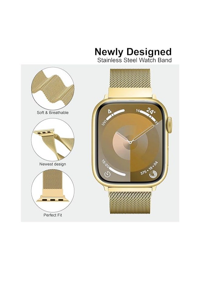 adhomax Mesh Metal Loop For ultra Watches Band 42mm 44mm 45mm 46mm 49mm for iWatch Bands Series Ultra SE, 1 to10 Women Men, Stainless Steel Strap with Magnetic Clasp  - Image 2