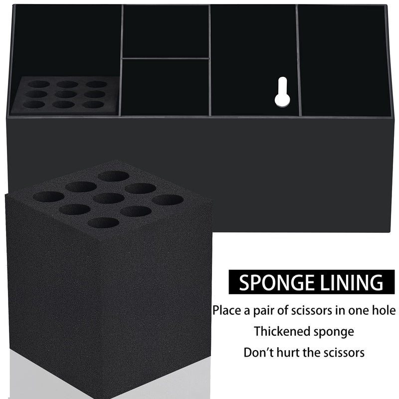 Noverlife Hair Scissors Large Storage Box, Shear Holder for Hair Salon, Scissor Holder, Hairdressing Combs Clips Scissors Professional Hairdressing Combs, Clips, Brushes Storage Racks Tool Box - Black - Image 3